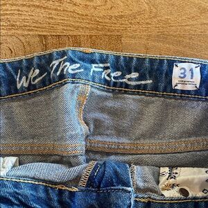 We the free denim frayed skirt